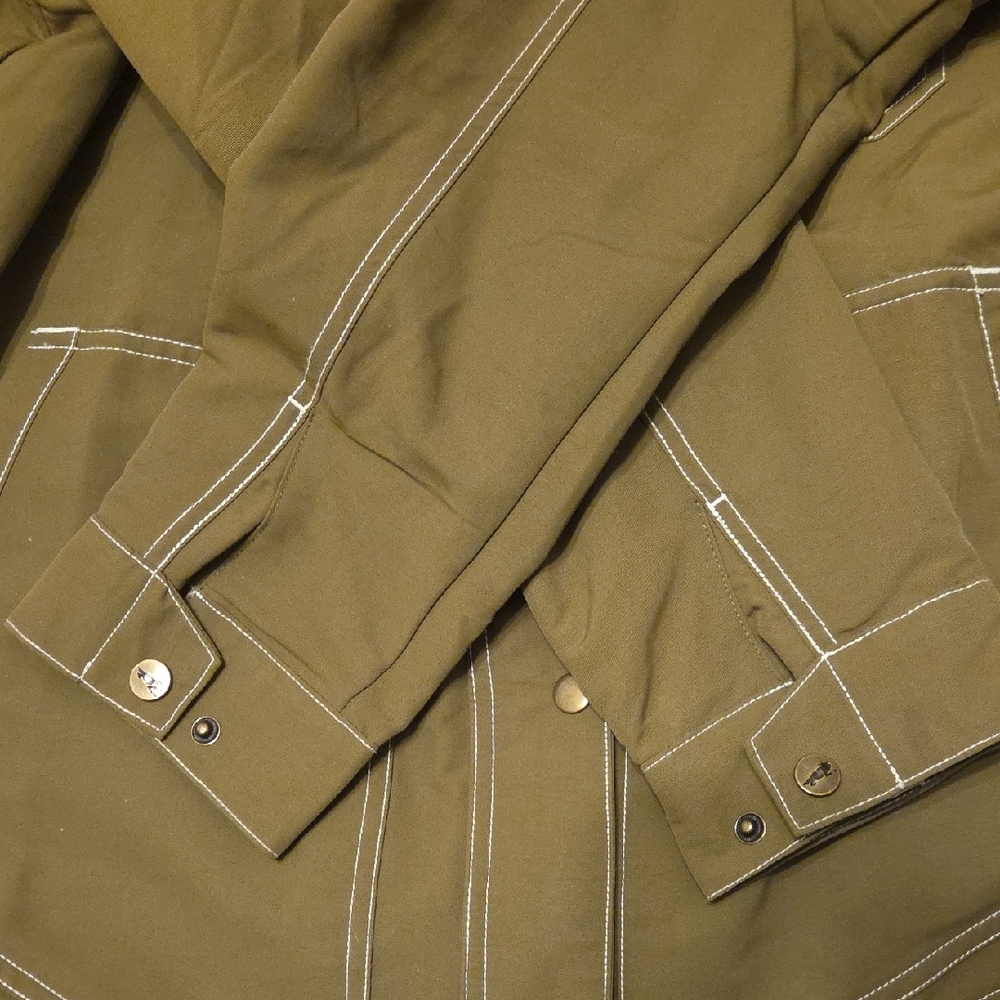 Toad&Co Olive Hooded Utility Jacket with Contrast Lining - Picture 5 of 6